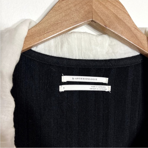 Anthropologie Black and White Ruffle Blouse - Picture 3 of 5